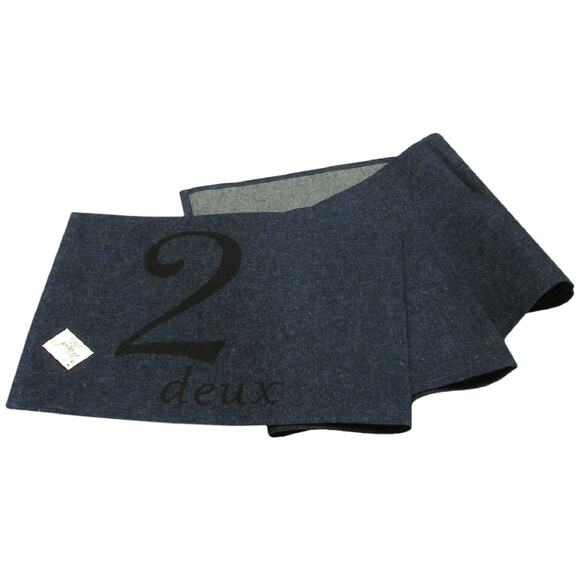 French Deux 2 Denim Table Runner Country Farmhouse Cloth Topper 100% Cotton NEW - Picture 4 of 6